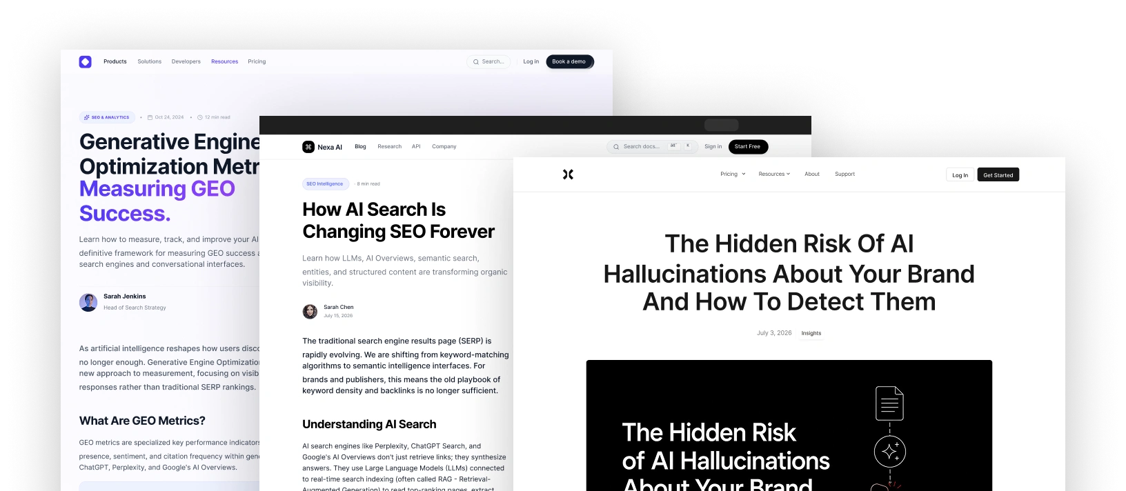 AI-generated blog, article, and landing pages preview